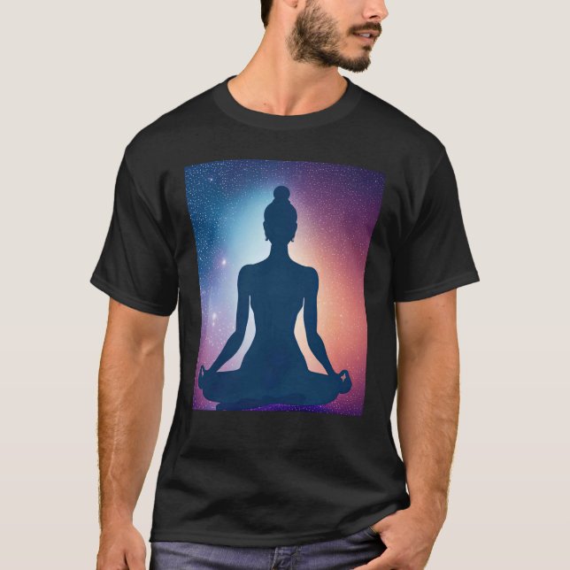 Camiseta Yoga Girl Female Sun Salutation Meditation Chakra (Frente)