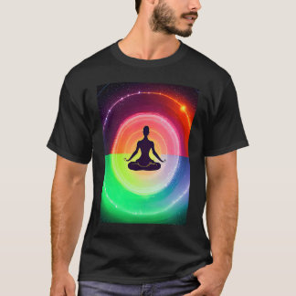 Camiseta Yoga Girl Female Sun Salutation Meditation Chakra 