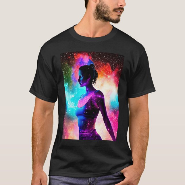 Camiseta Yoga Girl Female Sun Salutation Meditation Chakra  (Frente)
