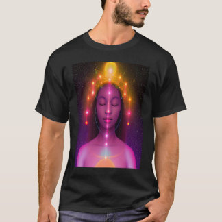 Camiseta Yoga Girl Female Sun Salutation Meditation Chakra