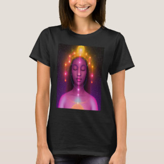 Camiseta Yoga Girl Female Sun Salutation Meditation Chakra