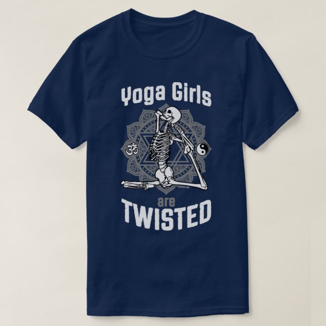 Camiseta Yoga Girls São Esqueletos Torcidos Sereia Pose Ana (Frente do Design)