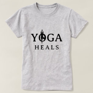 Camiseta Yoga Heals com silhueta da postura da árv