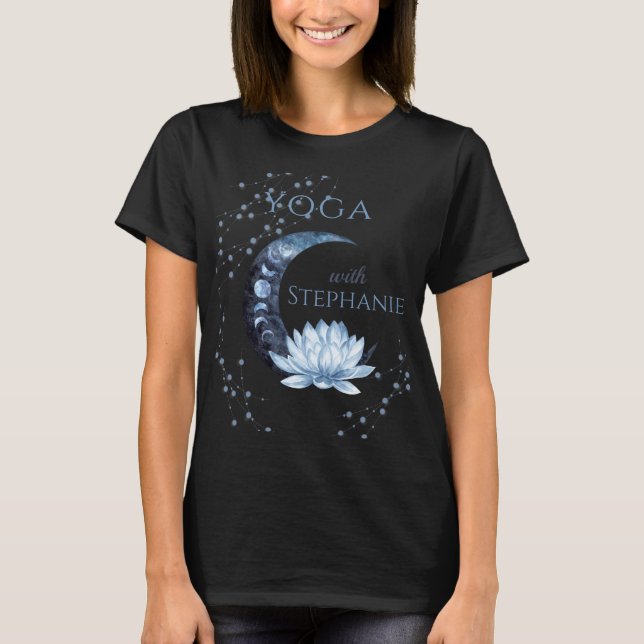 Camiseta Yoga Instrutor Blue Lotus Flower Class (Frente)