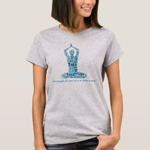 Camiseta Yoga Lotus Pose Com Zen Proverb Em Blues