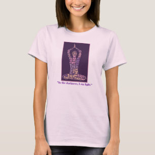 Camiseta Yoga Lotus Pose Em Roxo Com Citação Espiritual