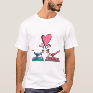 Camiseta Yoga Love "Partner Pose" "Heart to Heart"