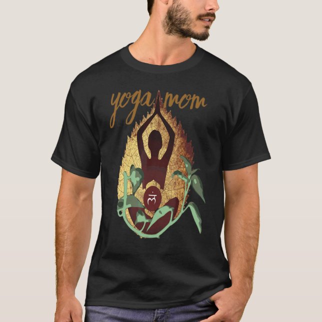Camiseta Yoga Mãe Yoga Malhação de Meditação Zen Poses Yoga (Frente)
