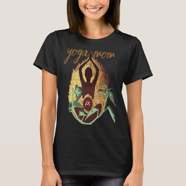 Camiseta Yoga Mãe Yoga Malhação de Meditação Zen Poses Yoga (Frente)