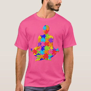 Camiseta Yoga Meditação Zen Relaxar Quebra-cabeça Autism Pu
