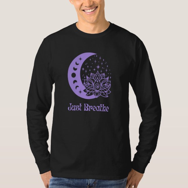 Camiseta Yoga Moon Phase Lotus Flower Reiki Meditation Just (Frente)