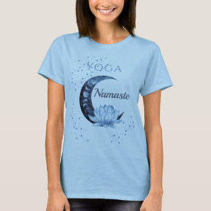 Camiseta Yoga Namaste Blue Lotus Flower