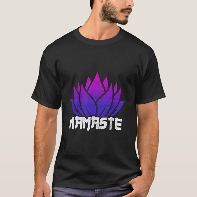 Camiseta Yoga Namaste Buddha Lotus Flower Buddhism Yogi Bud (Frente)