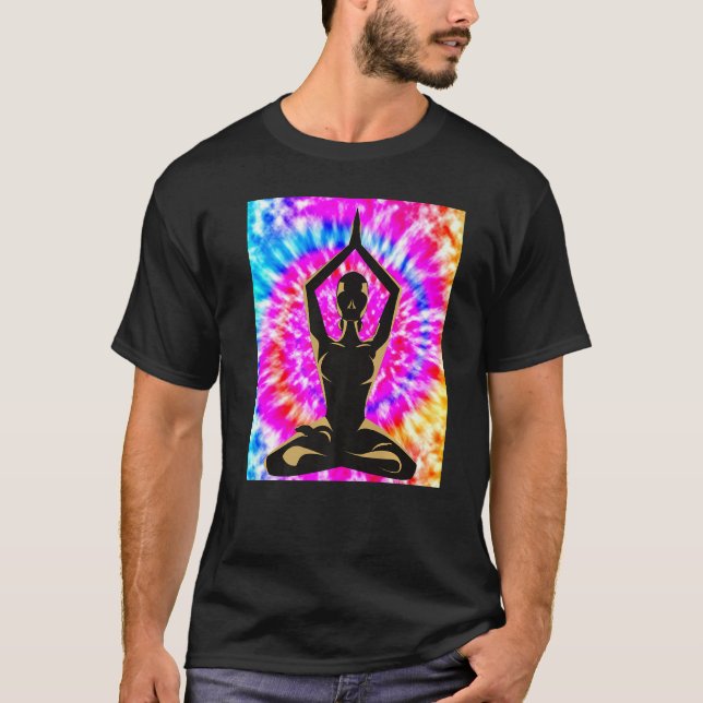Camiseta Yoga Namaste Moon Tie Die Buda (Frente)