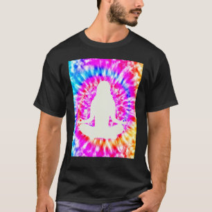 Camiseta Yoga Namaste Moon Tie Die Buda Flores