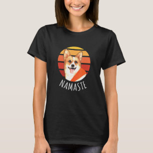 Camiseta Yoga Namaste Welsh Corgi Para Homens Mulheres Cria