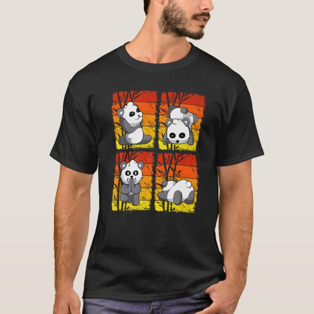 Camiseta Yoga Panda Comendo Bambu Chinês Animais Academia 4 (Frente)