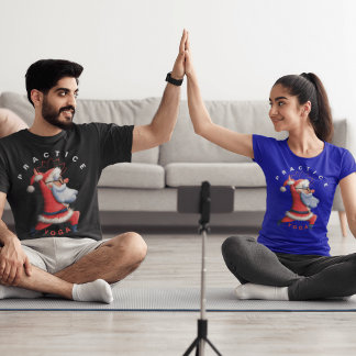 Camiseta Yoga Papais noeis Espalham Víblias de Natal Festiv