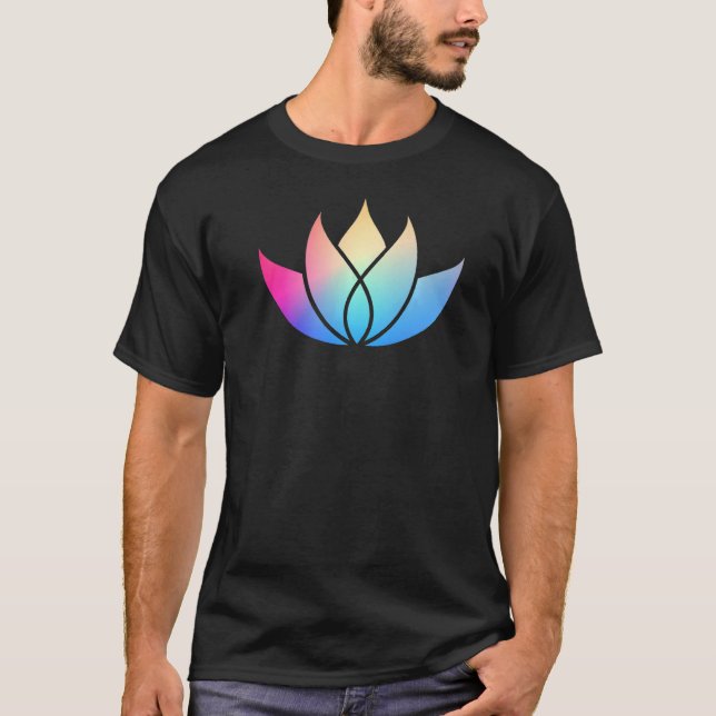 Camiseta Yoga Para Homens E Mulheres Om Flor De Lotus (Frente)