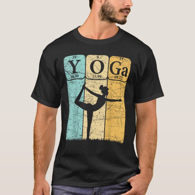 Camiseta Yoga Periodic Table Elements Zen Meditation Nerd Y (Frente)
