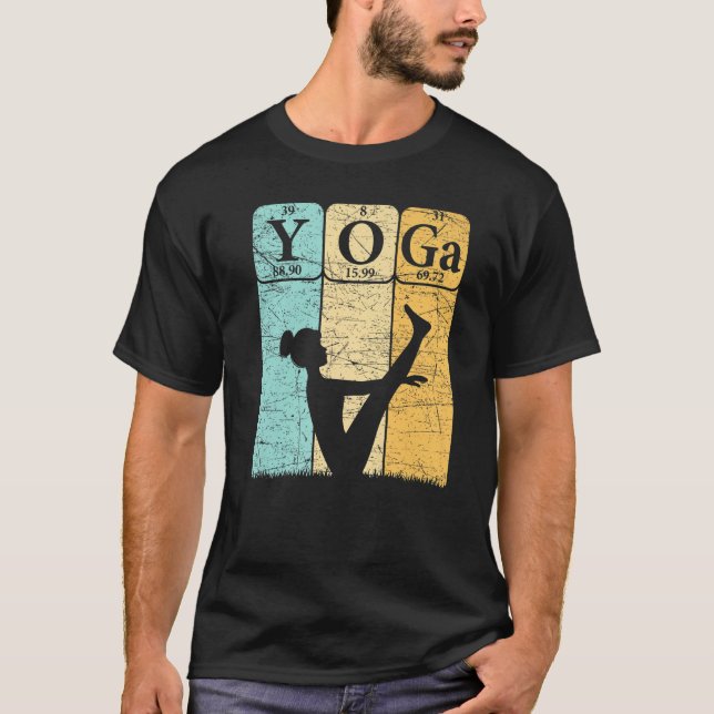 Camiseta Yoga Periodic Table Elements Zen Meditation Nerd Y (Frente)