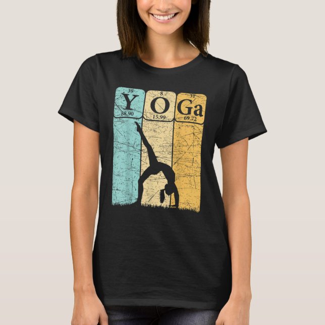 Camiseta Yoga Periodic Table Elements Zen Meditation Nerd Y (Frente)