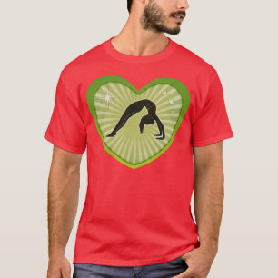 Camiseta Yoga Pose Estreita Da Forma Do Coração