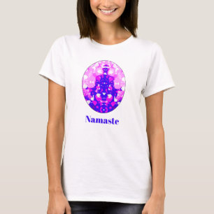 Camiseta Yoga Pose Namastê T-Shirt Sentado A Rosa Espiritua
