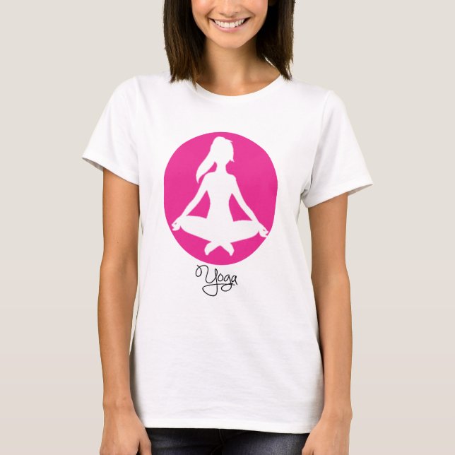 Camiseta Yoga Position T-Shirts Female Silhouette (Frente)