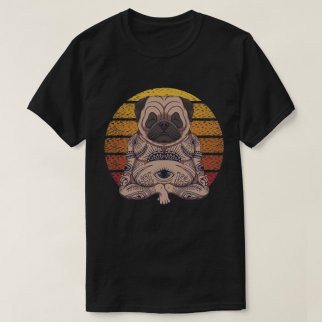 Camiseta Yoga Pug (Frente do Design)