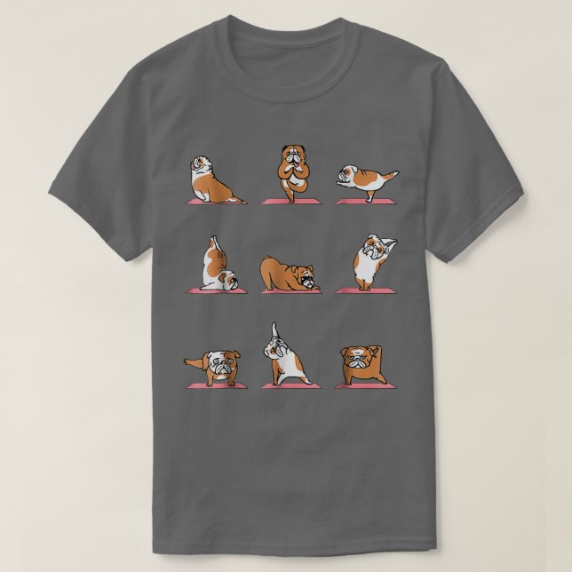 Camiseta Yoga Puppy Yoga Poses e Meditati (Frente do Design)