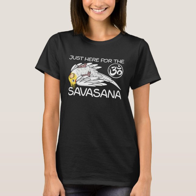 Camiseta Yoga Savasana Parrot Lutino Cockatiel (Frente)