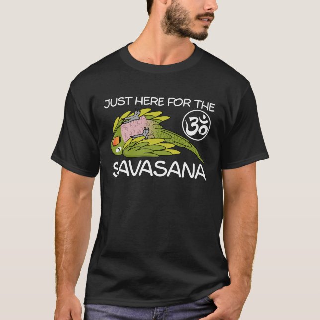 Camiseta Yoga Savasana Parrot Mustache Parakeet (Frente)
