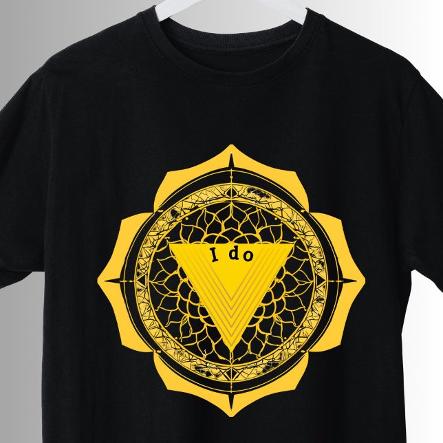 Camiseta Yoga Solar Plexus Símbolo Amarelo Manipura Chakra (Criador carregado)