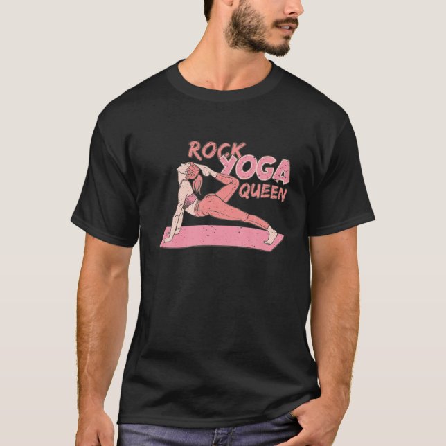 Camiseta Yoga Sport Queen Rock Namaste Motivação de Mulhere (Frente)