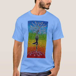 Camiseta Yoga Tree of Life Vintage Girl Meditation Yoga Lov