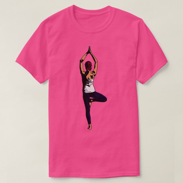 Camiseta Yoga Tree Pose Vriksasana (Frente do Design)