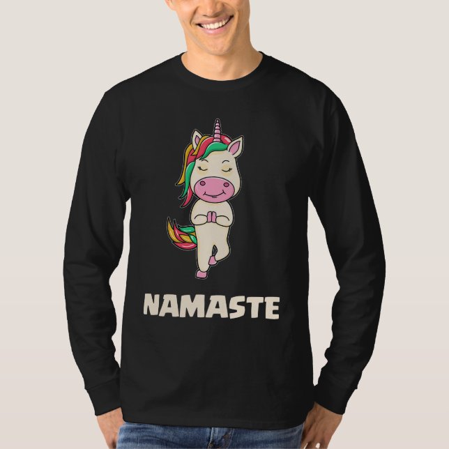 Camiseta Yoga Unicorn Gymnasitics Namaste   Meditation (Frente)