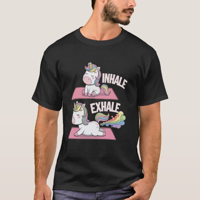 Camiseta Yoga Unicorn Namaste Meditation Zen Animal Yoga In (Frente)