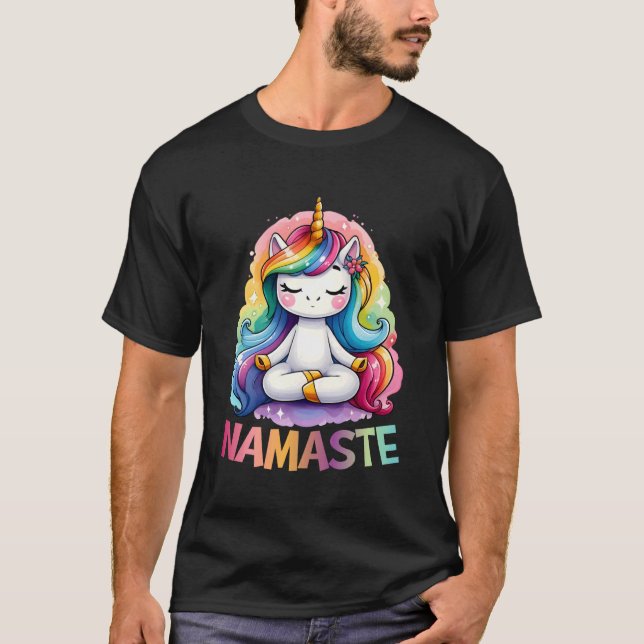 Camiseta Yoga Unicorn Namaste Yogi Gift Yoga Lovers (Frente)