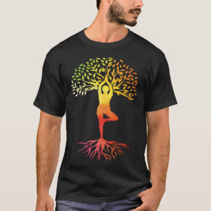 Camiseta Yoga Yoga Zen Meditati (Árvore De Vida Das Mulhere