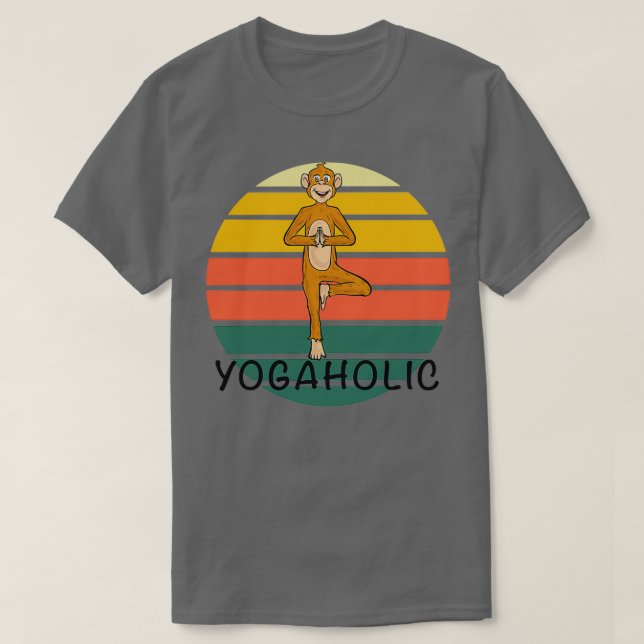 Camiseta Yogaholic Shirt Namaste Shirt Yoga Meditação (Frente do Design)