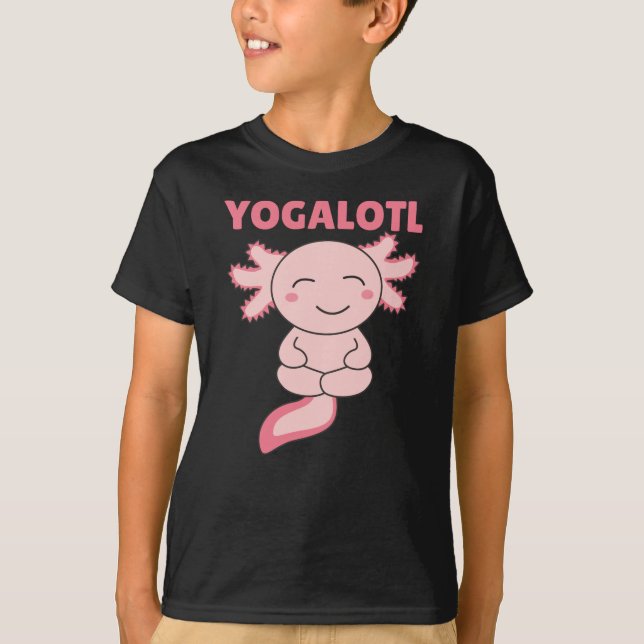 Camiseta Yogalotl Axolotl Torna Yoga Amante Animais Doce (Frente)