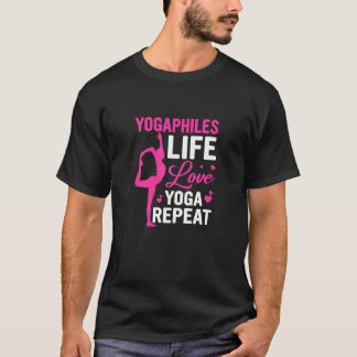 Camiseta Yogaphiles Life Love Yoga Repete Yoga