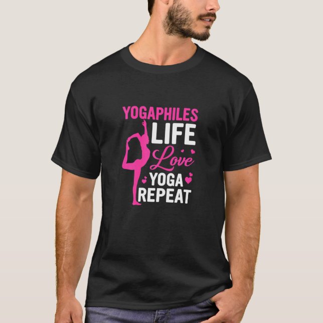 Camiseta Yogaphiles Life Love Yoga Repete Yoga (Frente)