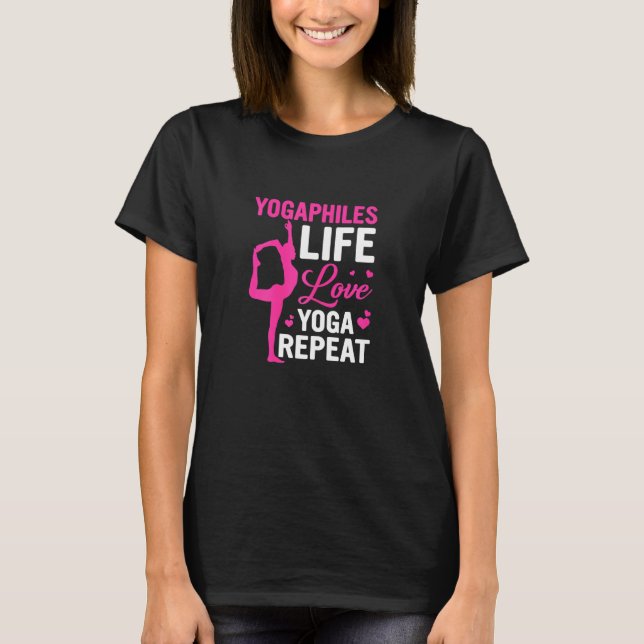 Camiseta Yogaphiles Life Love Yoga Repete Yoga (Frente)