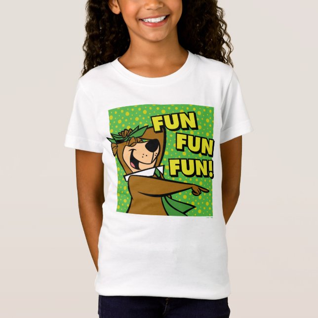 Camiseta Yogi Bear Diversão Diversão Diversão (Frente)