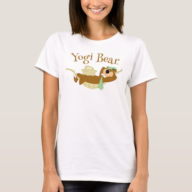 Camiseta Yogi Bear Tempo de Cochilo na Rede de Piquenique (Frente)