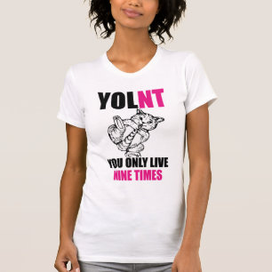Camiseta YOLNT você vive somente t-shirt de nove senhoras