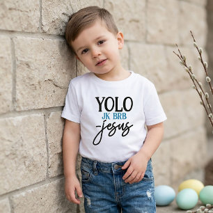 Camiseta YOLO JK BRB Jesus Páscoa para Crianças